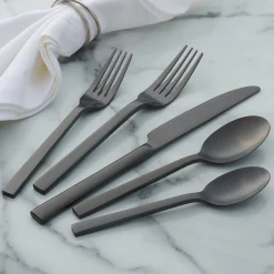 Chefs Table Midnight Matte 20-Piece Flatware Set