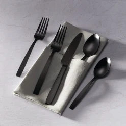 Clearview Black Satin 20-Piece Flatware Set