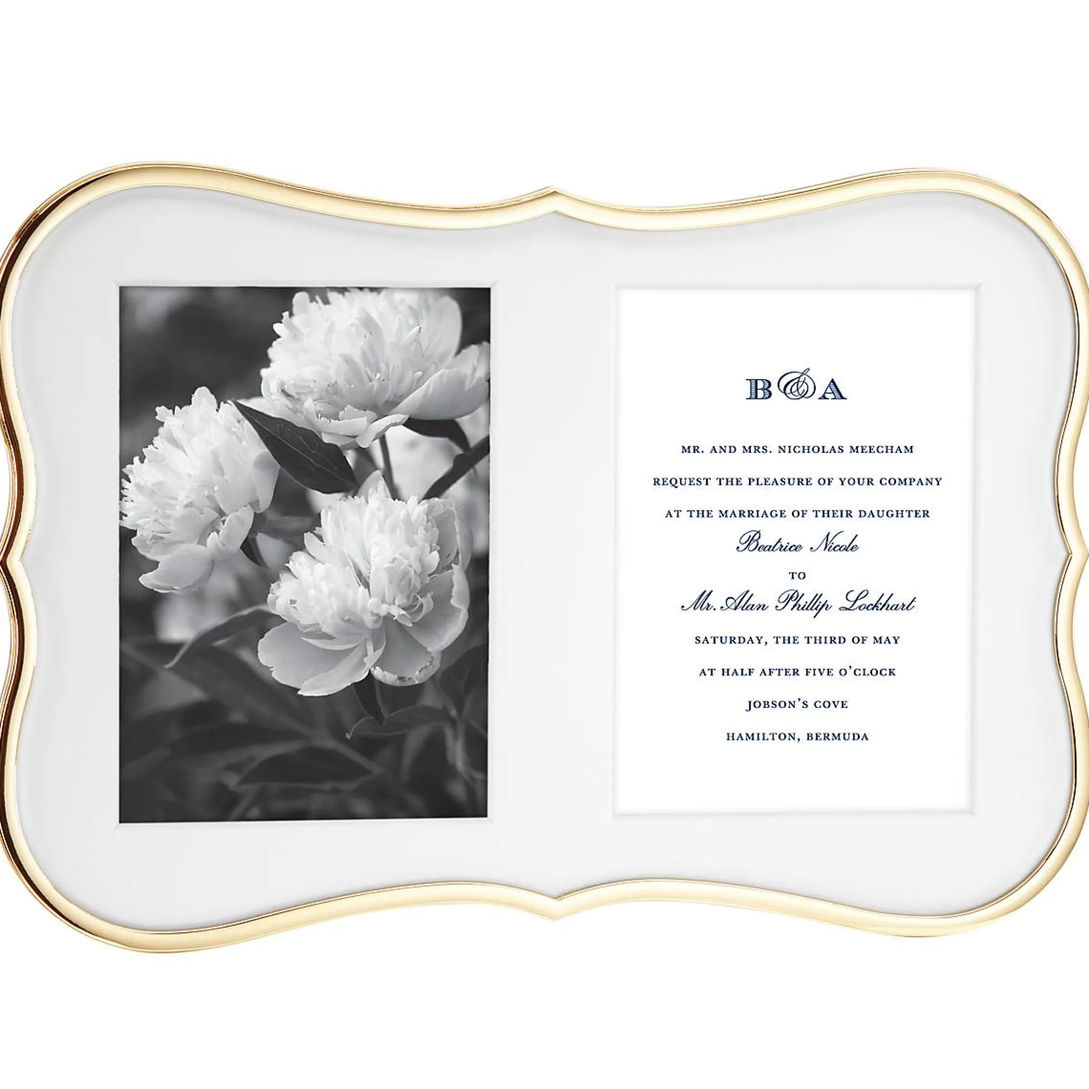 Crown Point Gold Double 5x7 Photo Frame