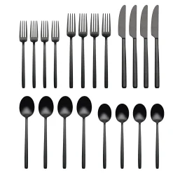 Dean Black Satin 20-Piece Flatware Set