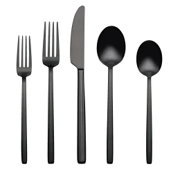 Dean Black Satin 20-Piece Flatware Set