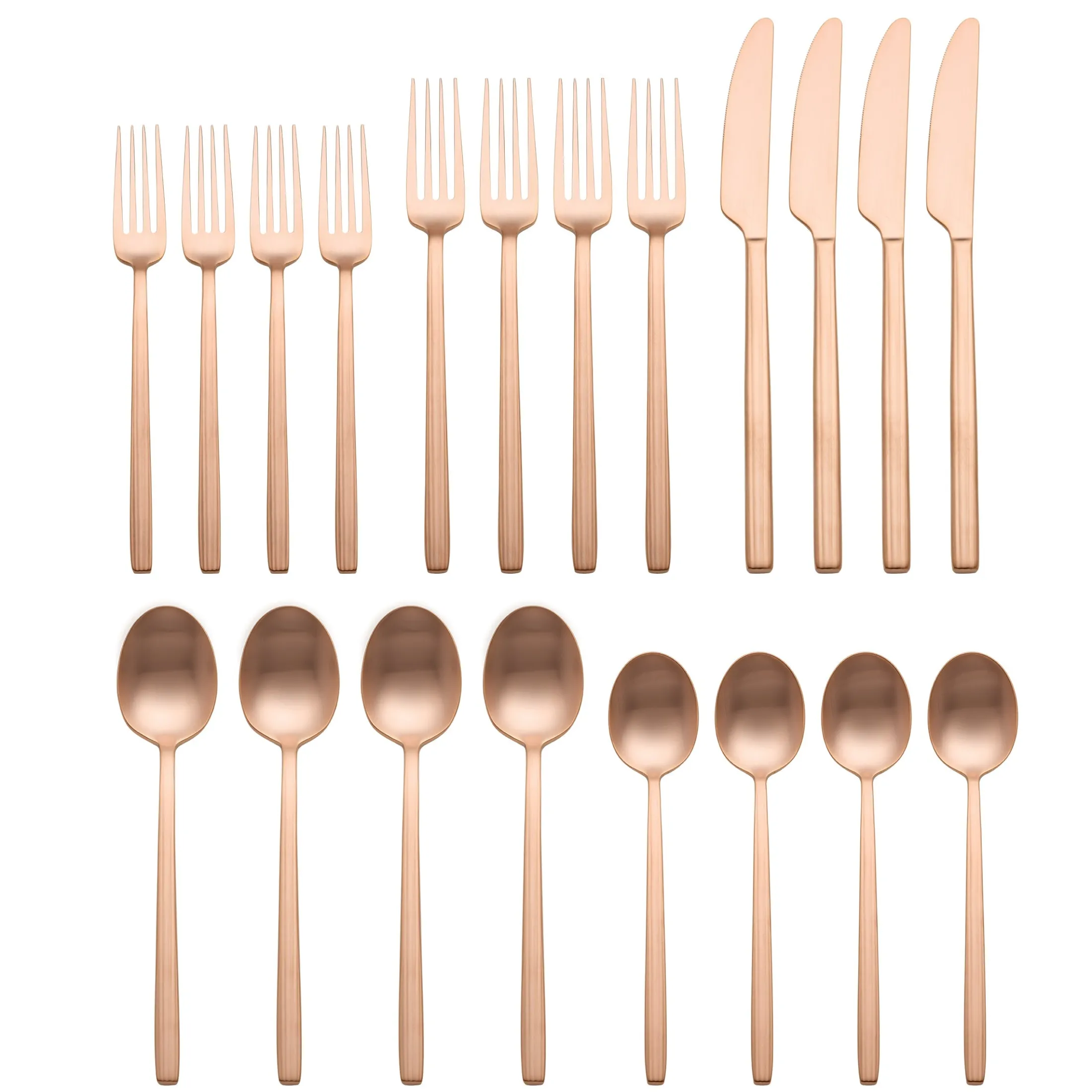 Dean Rose Gold Satin 20-Piece Flatware Set