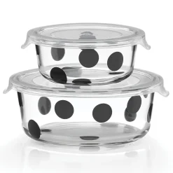 Deco Dot 2-Piece Round Food Storage Set