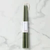 Dipped Moss 12" Taper Candle, Set of 2