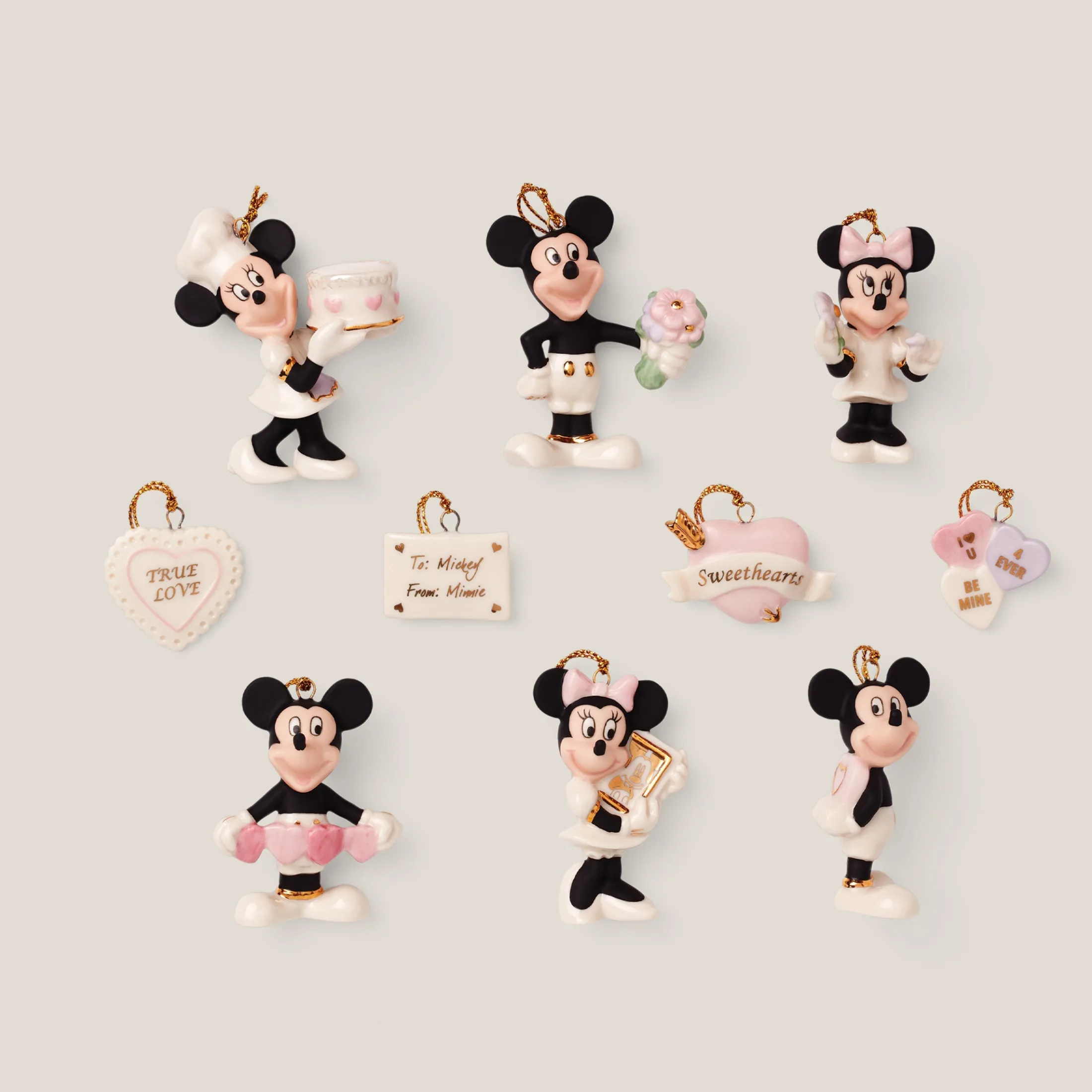 Disney Romantic Moments 10-Piece Mini Ornament Set