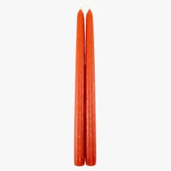 Dripless Vermillion 12" Taper Candles, Set of 2