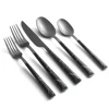 Eivin Mirror with Black Marble Handle 20-Piece Flatware Set