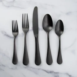 Eloquence Black Satin 20-Piece Flatware Set