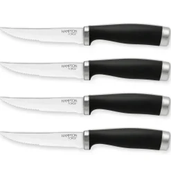 Epicure Black Steak Knives, Set of 4