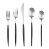 Evora Satin POM Black 20-Piece Flatware Set