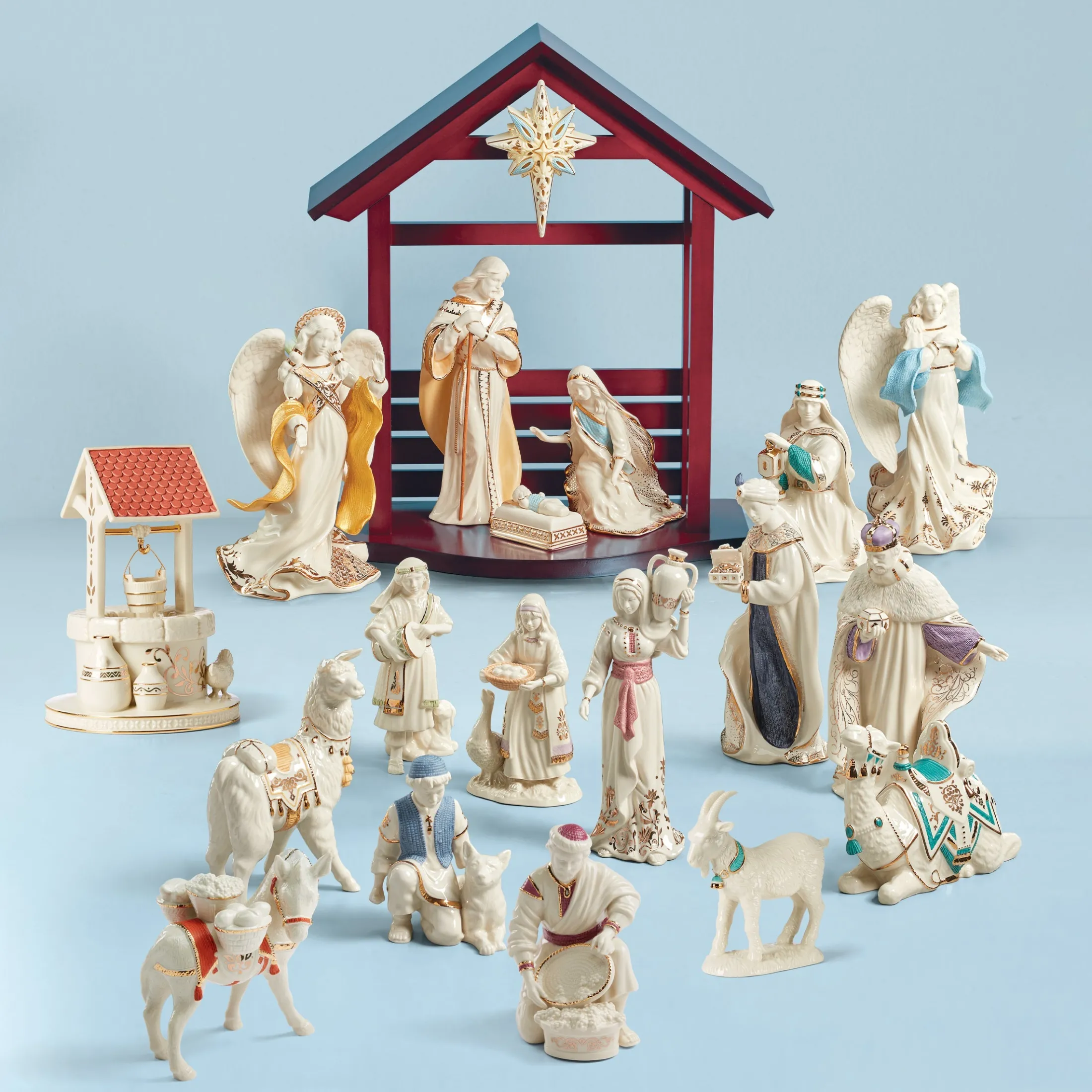 First Blessing Nativity Water Well Figurine