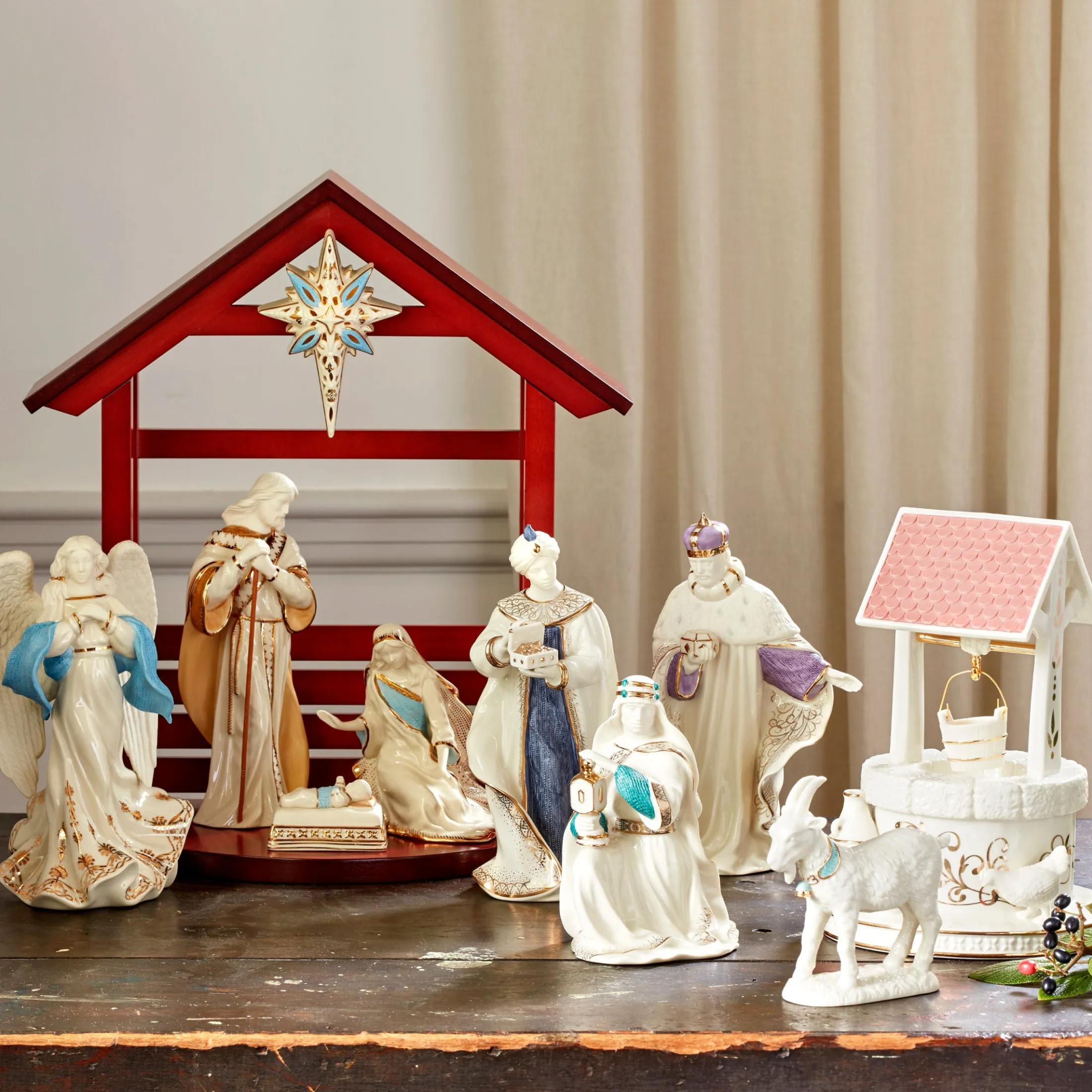 First Blessing Nativity Water Well Figurine