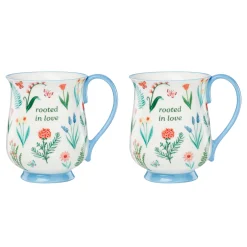 First Blooms Blue Mugs, Set of 2