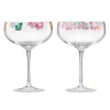 Floral Brights Coupe Glasses, Set of 2