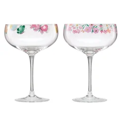 Floral Brights Coupe Glasses, Set of 2