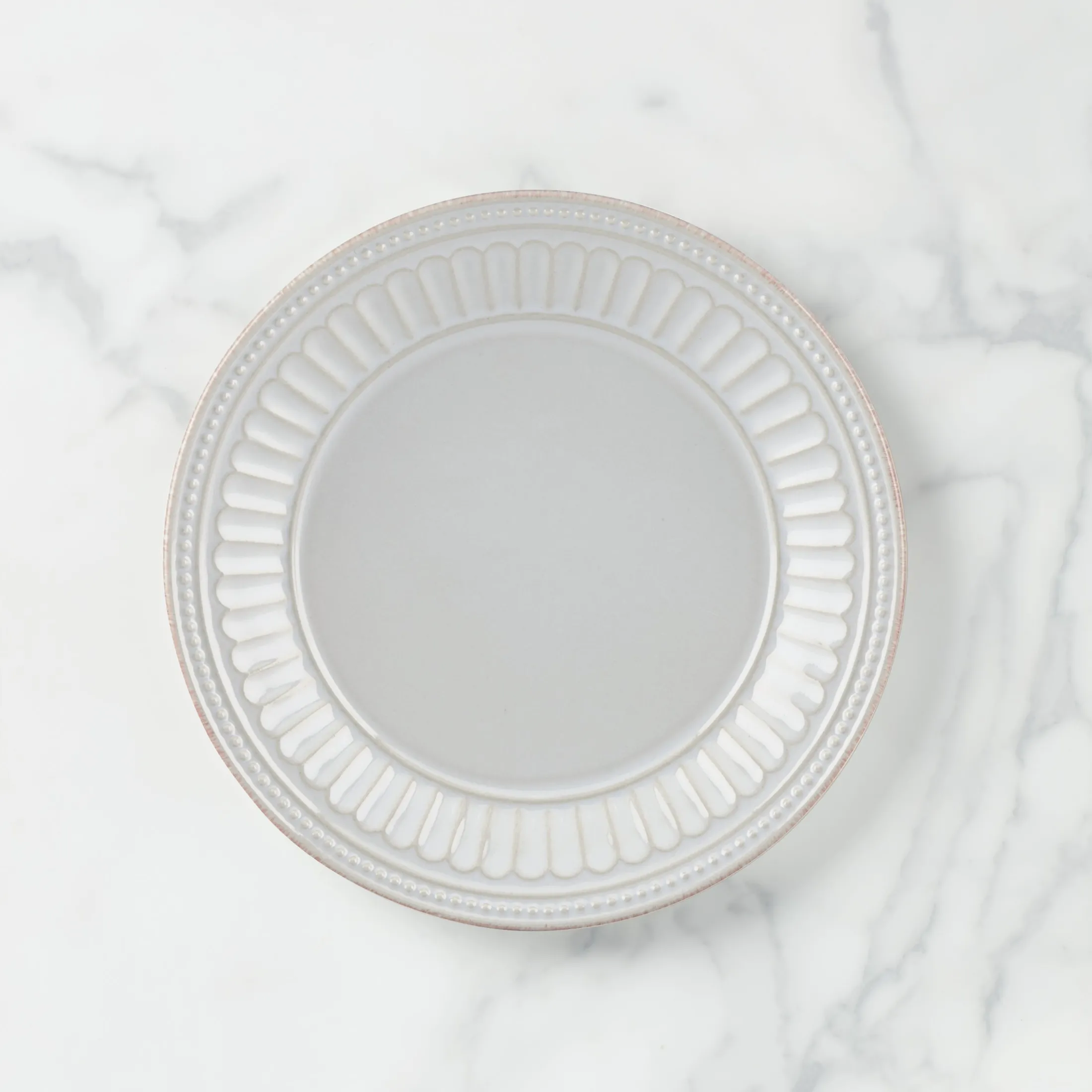 French Perle Groove Dove Dessert Plate