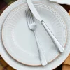 French Perle Groove White 24-Piece Dinnerware Set