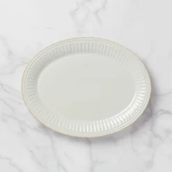 French Perle Groove White Platter