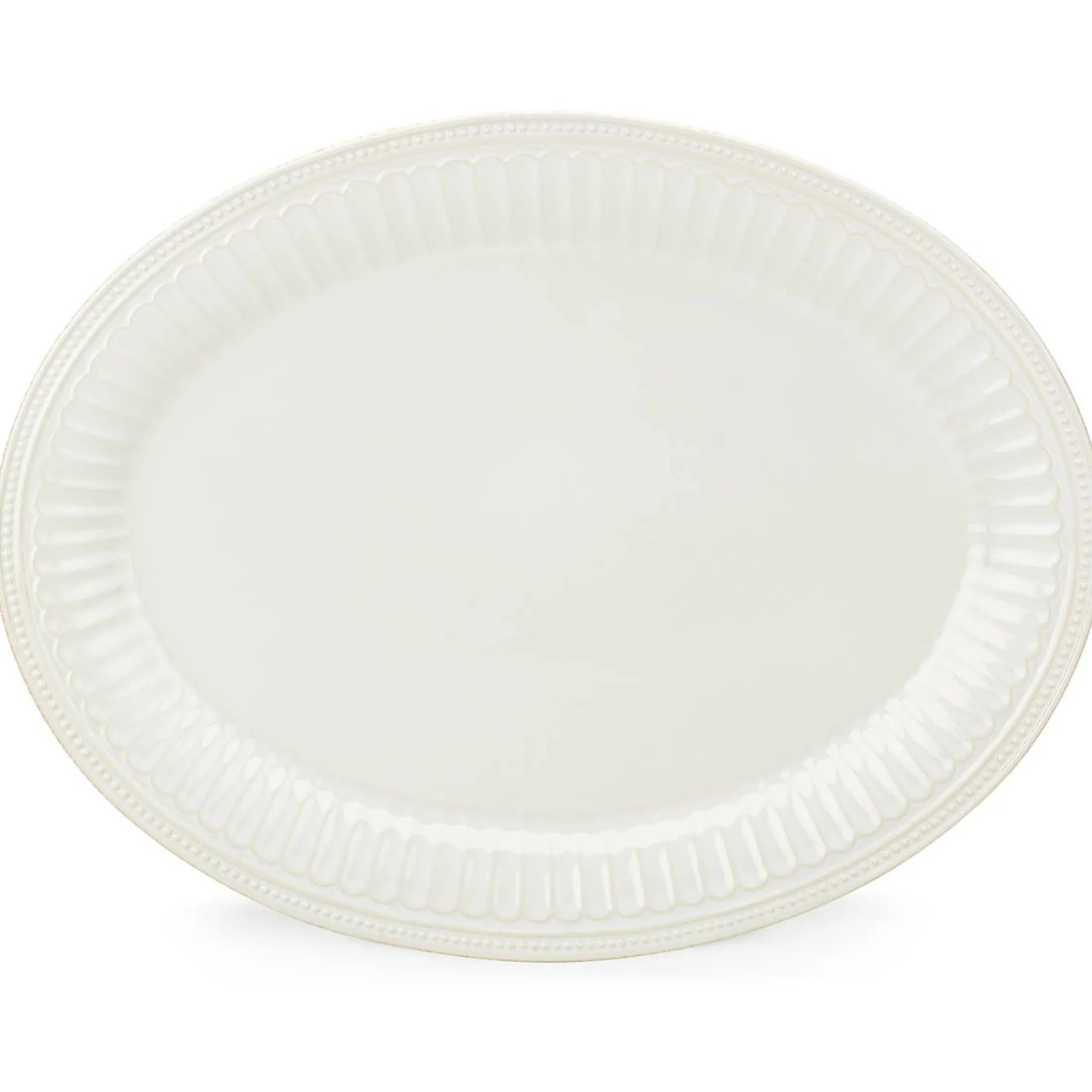 French Perle Groove White Platter