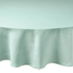 French Perle Ice Blue 70x70 Round Tablecloth