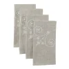 French Perle Linen Embroidered Dinner Napkins, Set of 4