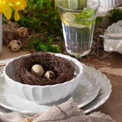 French Perle Scallop White All-Purpose Bowls, Set of 4