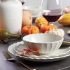 French Perle Scallop White 18-Piece Dinnerware Set