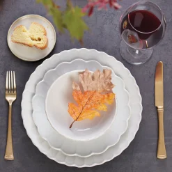 French Perle Scallop White 18-Piece Dinnerware Set