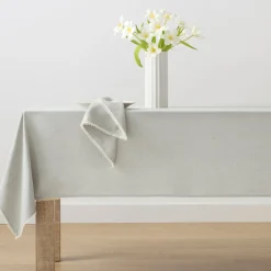 French Perle Solid Dove Grey 60x120 Tablecloth