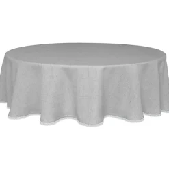 French Perle Solid Dove Grey 70x70 Round Tablecloth