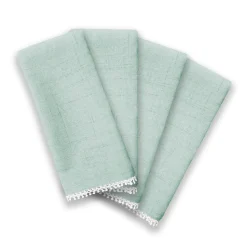French Perle Solid Ice Blue Dinner Napkins, Set of 4
