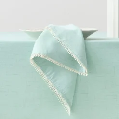 French Perle Solid Ice Blue Dinner Napkins, Set of 4
