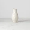 French Perle White Fluted Vase