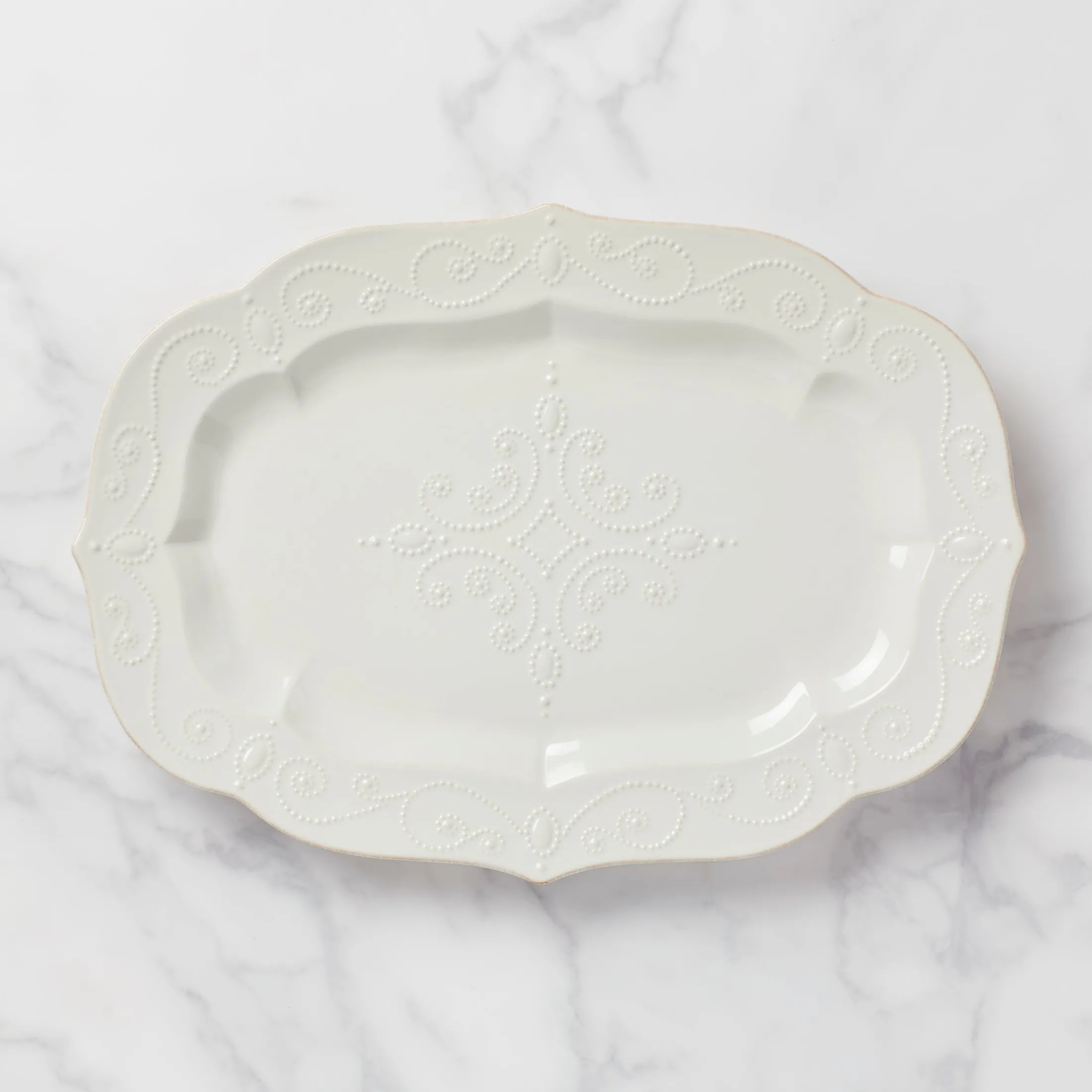 French Perle White Large Serving Platter