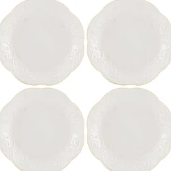 French Perle White 4-Piece Dessert Set
