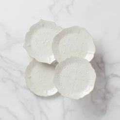 French Perle White 4-Piece Dessert Set
