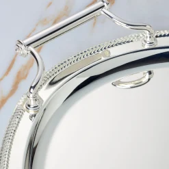 Gallery Oval Silverplate Tray with Handles