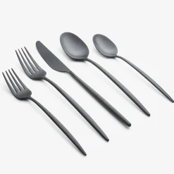 Gaze Black Satin 20-Piece Flatware Set