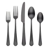 Geo Black Satin 20-Piece Flatware Set