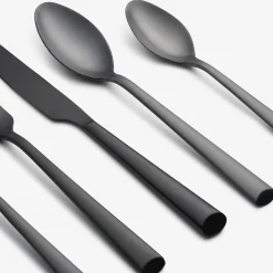 Gilda Black Satin 20-Piece Flatware Set