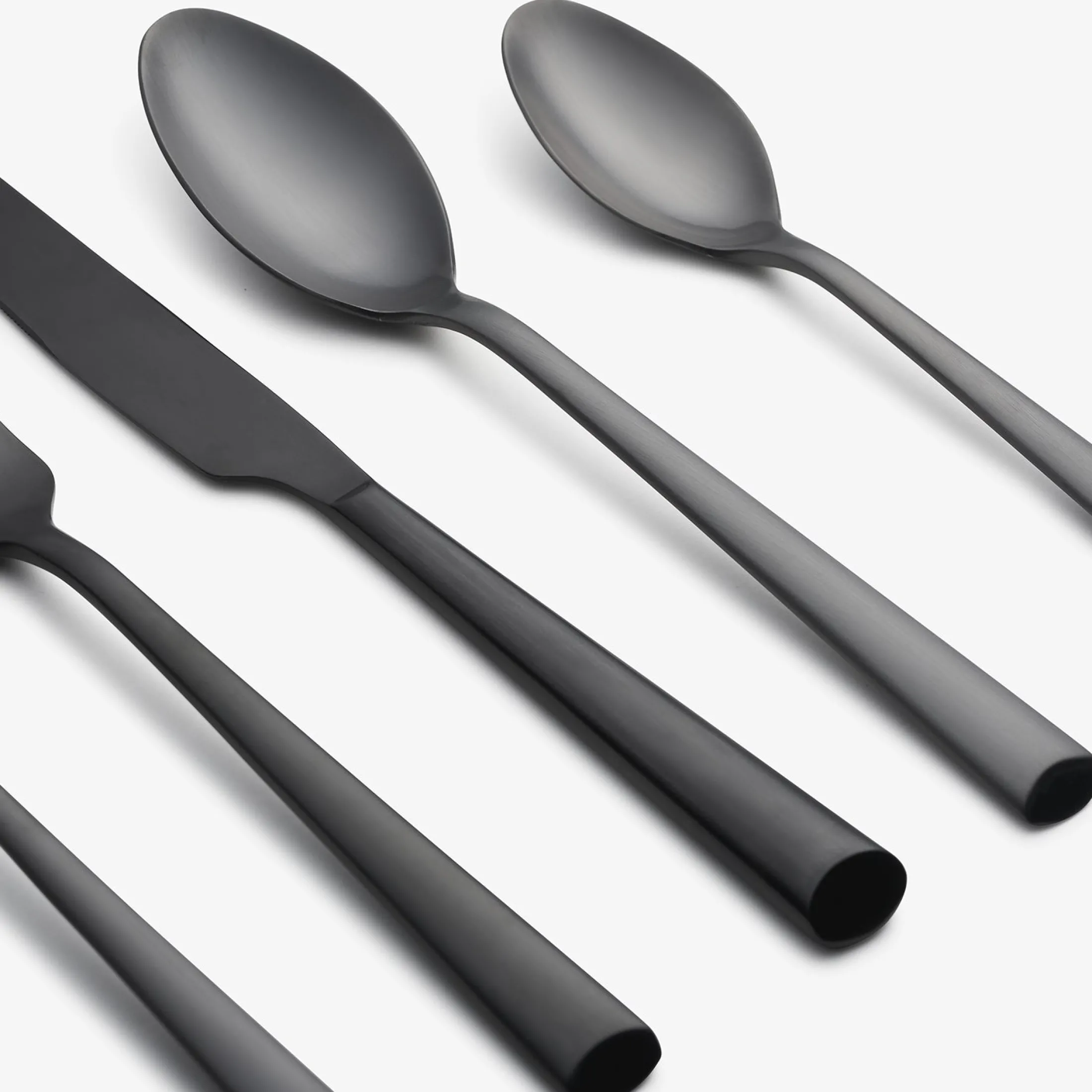 Gilda Black Satin 20-Piece Flatware Set