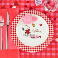 Gingham Red Dinner Plates, Set of 4