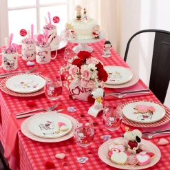 Gingham Red Dinner Plates, Set of 4