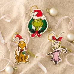 Grinch with Wreath Flat Ornament