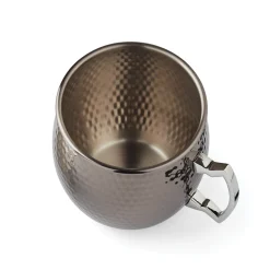 Hammered Black Moscow Mule Mugs, Set of 2