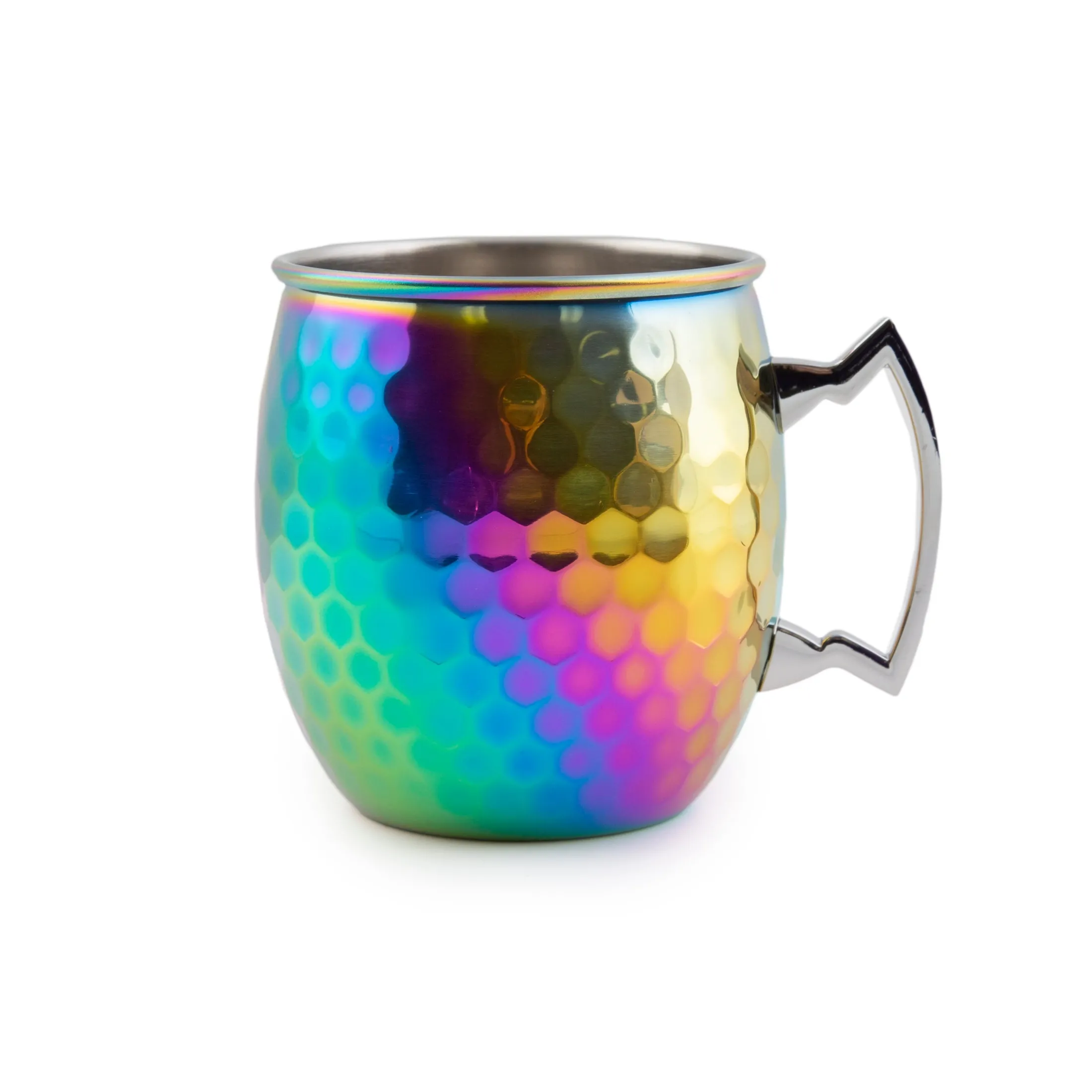 Hammered Rainbow Moscow Mule Mugs, Set of 4