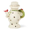 Happy Holly Days Snowman Holding Wreath Figurine