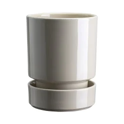 Hoff Glazed Sand Stone 12cm Pot with Saucer