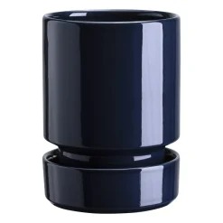 Hoff Glazed Sapphire Blue 12cm Pot with Saucer