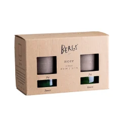 Hoff Raw Grey & Glazed Emerald Green 8cm Pots, Set of 2